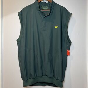 Masters Collection Golf‎ Vest Mens L Green Sleeveless Pullover Windbreaker Lined